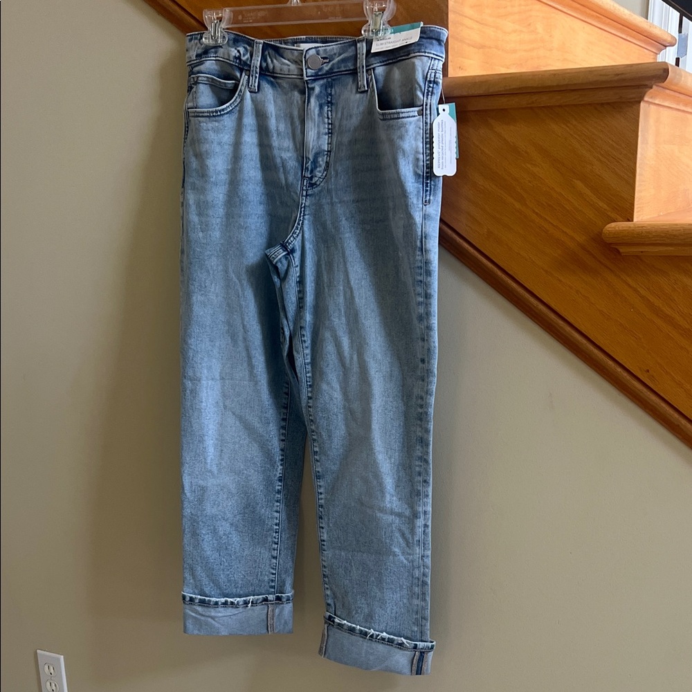 Everflex Light Blue Women's Jeans Size 14 Regular Slim Straight Ankle NWT